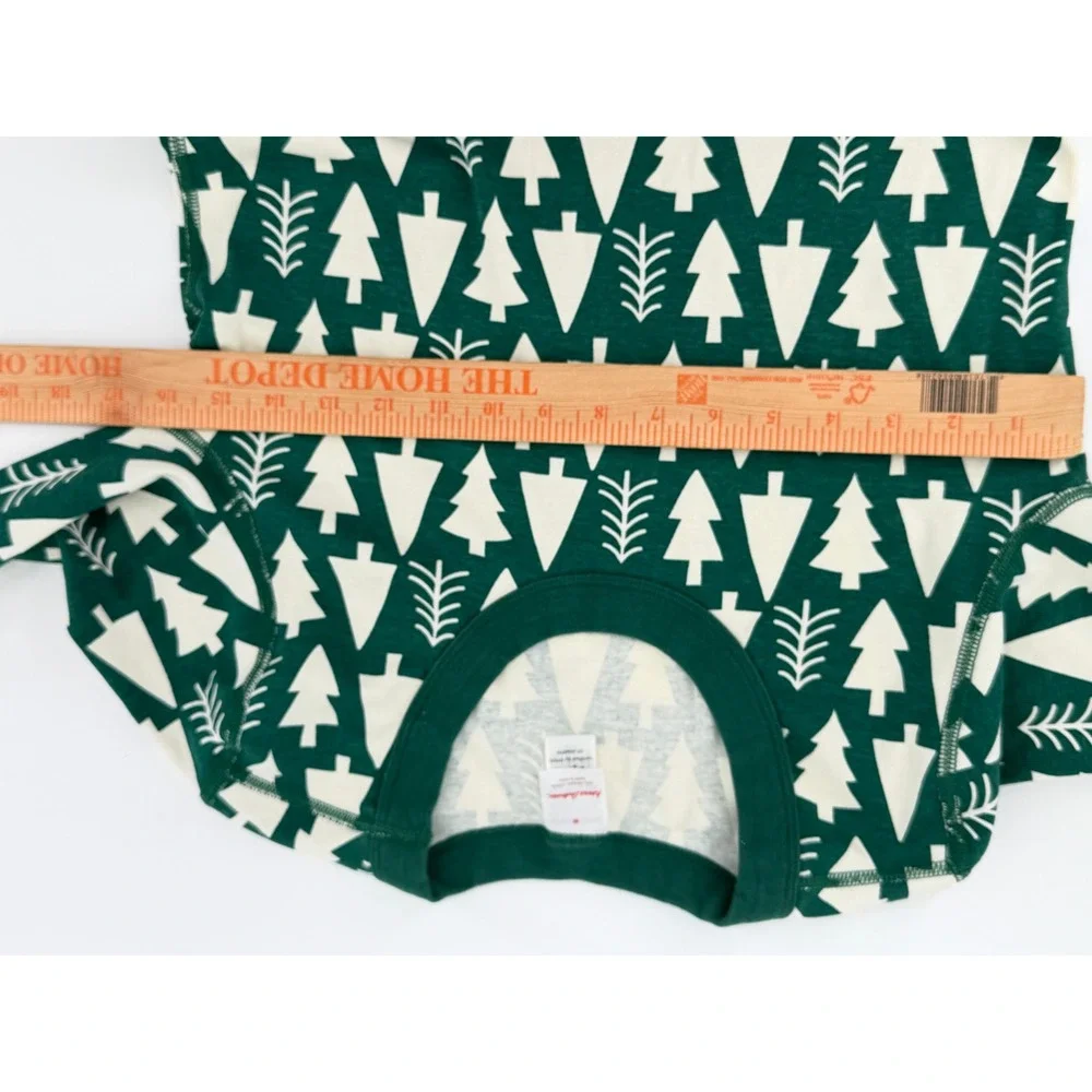 Hanna Andersson Christmas Tree Green White Organic Cotton Pajama Top M 016403W